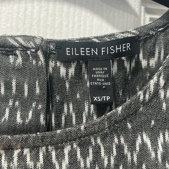 Eileen Fisher Charcoal and White Patterned Tank Top - Picture 6 of 7